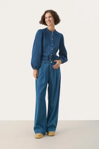 Casual Hose Gerade Passform Medium Blue denim