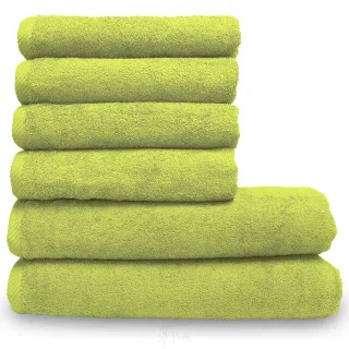Lanudo? Handtuch Set Pure Line 2x Duschtuch + 4x Handtuch Lime
