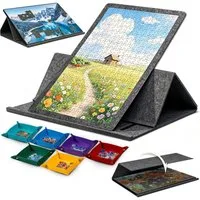 AKKEE Puzzleunterlage kippbares Puzzlebrett mit 2-in-1 Puzzleständer & Abdeckung, für 1000 Teile Puzzlesp, Leichte Puzzle-Spielbretter
