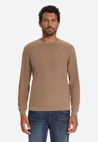 No Excess - Pullover Crewneck Slub light brown - Gr. - XL