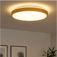 EGLO LED Deckenleuchte, LED-Leuchtmittel fest verbaut, Warmweiß, Deckenleuchte Deckenlampe Küchenlampe messing weiß LED D 43 cm