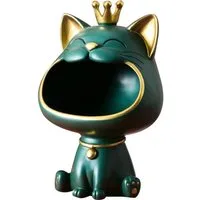 TUWENA Dekoschale Eingangshalle Schlüssel Aufbewahrungsbox Katze Skulptur Ornament