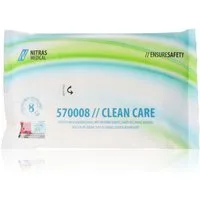 Nitras Medical Einmal-Waschhandschuh NITRAS CLEAN CARE 8 Waschhandschuhe 23 x 14cm (Einmal-Waschhandschuh 8-St. weich & erwärmbar), Mit milder Waschlotion (Aloe Vera & Kamille) getränkt