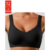 petite fleur by Lascana Soft-BH (Packung, 2 Stück) ohne Bügel, aus Baumwoll-Qualität mit Spitzenkante, bequemer BH