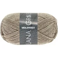 LANA GROSSA MEILENWEIT 50 g UNI Häkelwolle, 210 m (4-fach Sockenwolle mit 80 % Schurwolle), 50 g