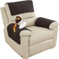 Zyronn Sesselschoner Für Relaxsessel Mit Armlehnen, Sesselbezug Mit Taschen, Wasserdicht & rutschfest Möbelschutz für Sofa, Stuhl