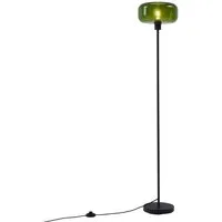 Qazqa Stehlampe Bizle, ohne Leuchtmittel, Extra-Warmweiß, QAZQA Stehlampe, e27, Schwarz, Glas, Retro