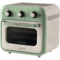 Heißluftfritteuse und Mini-Ofen 3in1 Vintage Green weiß/hellgrün, 1.350 Watt, Garraum 16 Liter, mit Sichtfenster