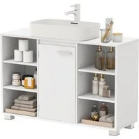 VASAGLE Waschbeckenunterschrank Unterschrank Badezimmerschrank Badschrank mit verstellbaren Ablagen, 30 x 90 x 60 cm, mit Füßen