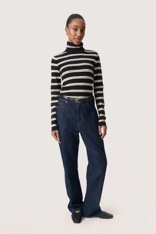 Strickpullover SLSpina Slim fit black offwhite