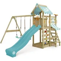 Wickey Spielturm VanillaFlyer – Klettergerüst mit Rutsche, Schaukel & Picknicktisch, Unvergessliche Erlebnisse für Kinder & 10 Jahre Garantie*