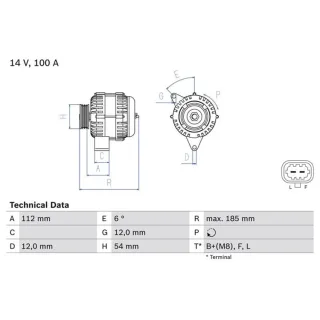 Bosch Lichtmaschine 100A Opel Astra Insignia Zafira 2,0 0986083450