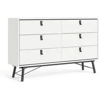ebuy24 Kommode Rye Kommode breit 6 Schubladen mattweiss.