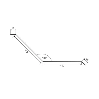 Aluminium Wandanschluss | 110 x 110 x 2000 mm | Innenwinkel 135°