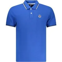 North Sails Poloshirt Herren Blaues Kurzarm-Poloshirt mit Kontrastdetails