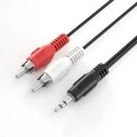JAMEGA 3,5mm Klinke Stecker - 2x Cinch Stereo Audio AUX auf RCA Kopfhörer Audio-Kabel, (100 cm)