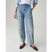 OPUS PANTS Relax-fit-Jeans MARI SHARP Barrel Jeans mit Powerstretch Mid Rise Ultraelastisch mit lässiger Silhouette