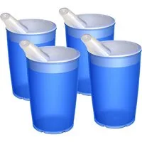 Ornamin Schnabelbecher Pflegebecher mit Schnabelaufsatz/Trinkaufsatz, 4-tlg., Kunststoff, Trinkhilfe l Alltagshilfe l BPA-frei l bruchstabil l Made in Germany