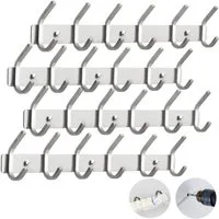 BlingBin Wandgarderobe 4/6 Haken Kleiderhaken Wand Hakenleiste Garderobenhaken 2er Set (4 Stück, 4 St., 4pcs), Handtuchhaken Wandmontage Gebürstet ca. 30kg