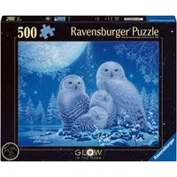Ravensburger Puzzle Glow in the Dark, Eulen im Mondschein, 500 Puzzleteile, Made in Germany