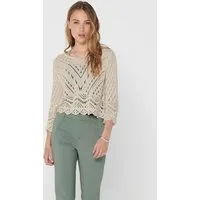 JDY Strickpullover JDYNEW SUN 3/4 CROPPED PULLOVER KNT NOOS