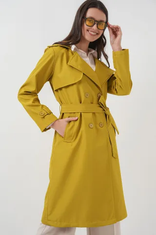 Doppelreihiger langer Trenchcoat