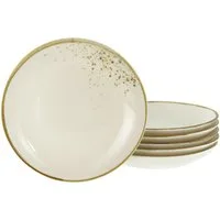 CreaTable Dessertteller Nature Collection, Teller Set, 6-tlg., (6 St), Naturverbundenes Design, Einzigartige Oberfläche