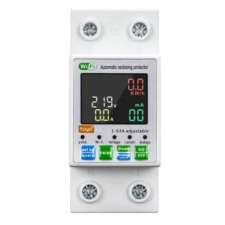 Tuya WiFi Intelligent Circuit Breaker with LCD Display App Control, Four Timing Modes Comprehensive Protection System Du