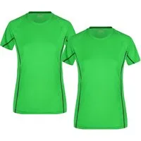 James & Nicholson Laufshirt Doppelpack Damen Sportshirt mit reflektierenden Details JN422 (Doppelpack, 2 Stück) Feuchtigkeitsregulierend, atmungsaktiv und schnell trocknend