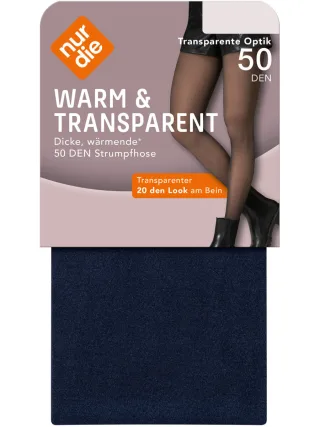 NUR DIE Damen Strumpfhose Warm & Transparent 50 DEN