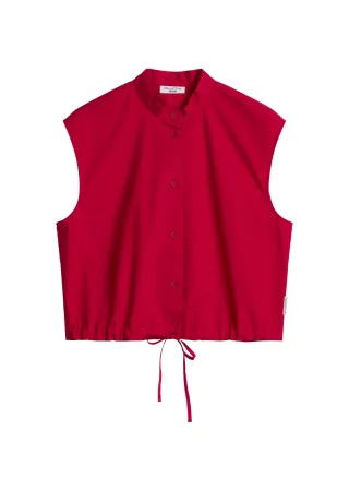 Marc OPolo DENIM - Ärmellose Bluse relaxed Vivid Cherry - Gr. - M