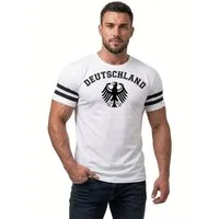 coole-fun-t-shirts Print-Shirt Deutschland T-Shirt WM 2026 Fan-Shirt Adler Fußball Weltmeister Deutschland T-Shirt Herren Weiss + Schwarz