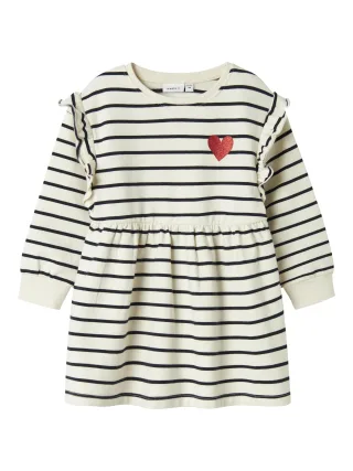 NAME IT - NMFTORINA NREG SWE DRESS BRU PB sea salt - Gr. - 92