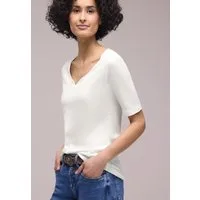 STREET ONE Kurzarmshirt Style Ada Sommershirt mit Herz-Ausschnitt