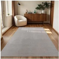 TaraCarpet Teppich Supersoft Kurzflorteppich Fiona Uni, rechteckig, Höhe: 14 mm, Wohnzimmer, Schlafzimmer, Esszimmer, Fiona grau 50x80