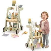 Mamabrum Lauflernhilfe Mamabrum Putzwagen Kinder Holz Reinigungswagen mit Zubehör