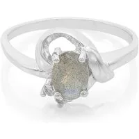 Cavill Silberring Cavill Silberring mit 0,64 ct Labradorit oval & 0,08 ct Topasen (1-tlg)