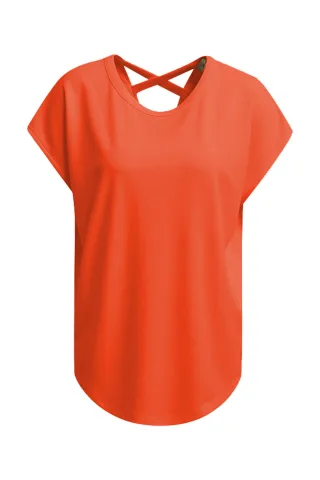 Smith&Soul - T-Shirt Modal Crossed Backneck chili - Gr. - XXL