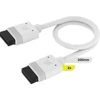 iCUE LINK Kabel, 200mm, gerade weiß, 2 Stück