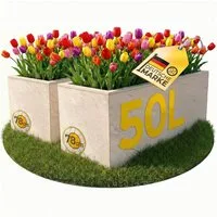 ONDIS24 Pflanzkübel Ondis24 Blumenkübel Vulkano, 50L Blumenkasten (2 St), mit cleverem Wasserspeicher am Boden