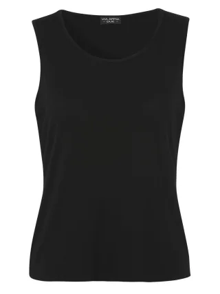 VIA APPIA DUE - Ärmelloses Basic Top mit Rundhalsausschnitt schwarz - Gr. - 46