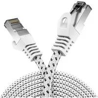 deleyCON deleyCON 10m RJ45 Nylon Netzwerkkabel mit CAT7 Rohkabel S-FTP PiMF LAN-Kabel