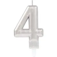 Amscan Geburtstagskerze Zahlenkerze Silber #4