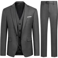 Allthemen Anzug (3 tlg) Herren Slim Fit Anzug Elegantes Anzugset für Business