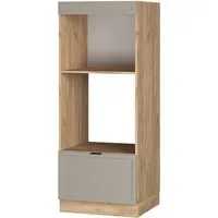 Vicco Mikrowellenumbauschrank Fame-Line, GrauBeige/Goldkraft Eiche, 60 cm offen (1-St)