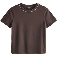 Next T-Shirt Kurzärmeliges T-Shirt mit Kettenverzierung (1-tlg)