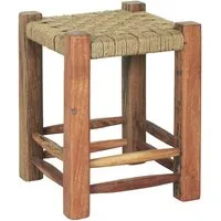 Ib Laursen Hocker Ib Laursen - Hocker Holz Jute Geflochten H46cm Holzhocker Schemel
