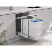 Roomart Einbaumülleimer Einbau-Mülleimer Küche ausziehbar 2×12L Mülltrennsystem Unterschrank, 2×12L Mülltrennung, Einbau Unterschrank, ausziehbar, in 2 Farben