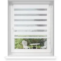 Doppelrollo Premium Klemmfix Doppelrollo / Duo Rollo, 35 x 130 cm, weiß, Victoria M., blickdicht, ohne Bohren, freihängend, Klemmfix