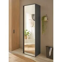 Home affaire Garderobenschrank GiRON/CiTY, moderner Garderobenschrank, Kleiderschrank mit Stauraum Spiegeltür, Teleskopauszug, Tür beidseitig montierbar, 60 cm breit